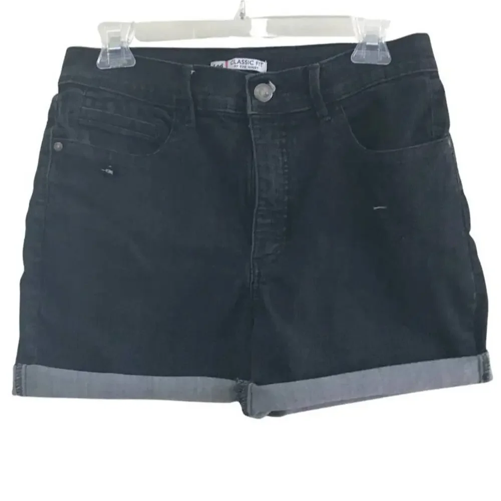 Lee Classic Fit Black Cutoff Denim Jean Shorts Size 10